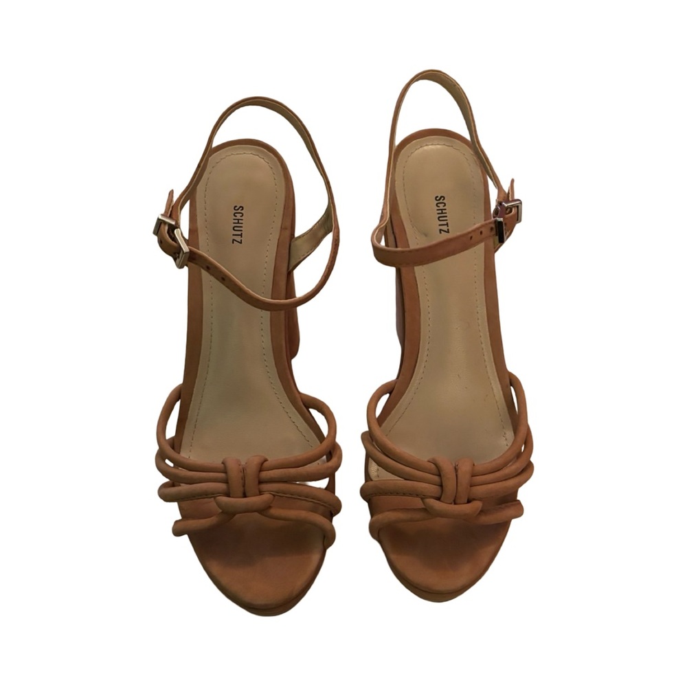 SCHUTZ Nude Suede Strappy Sandals